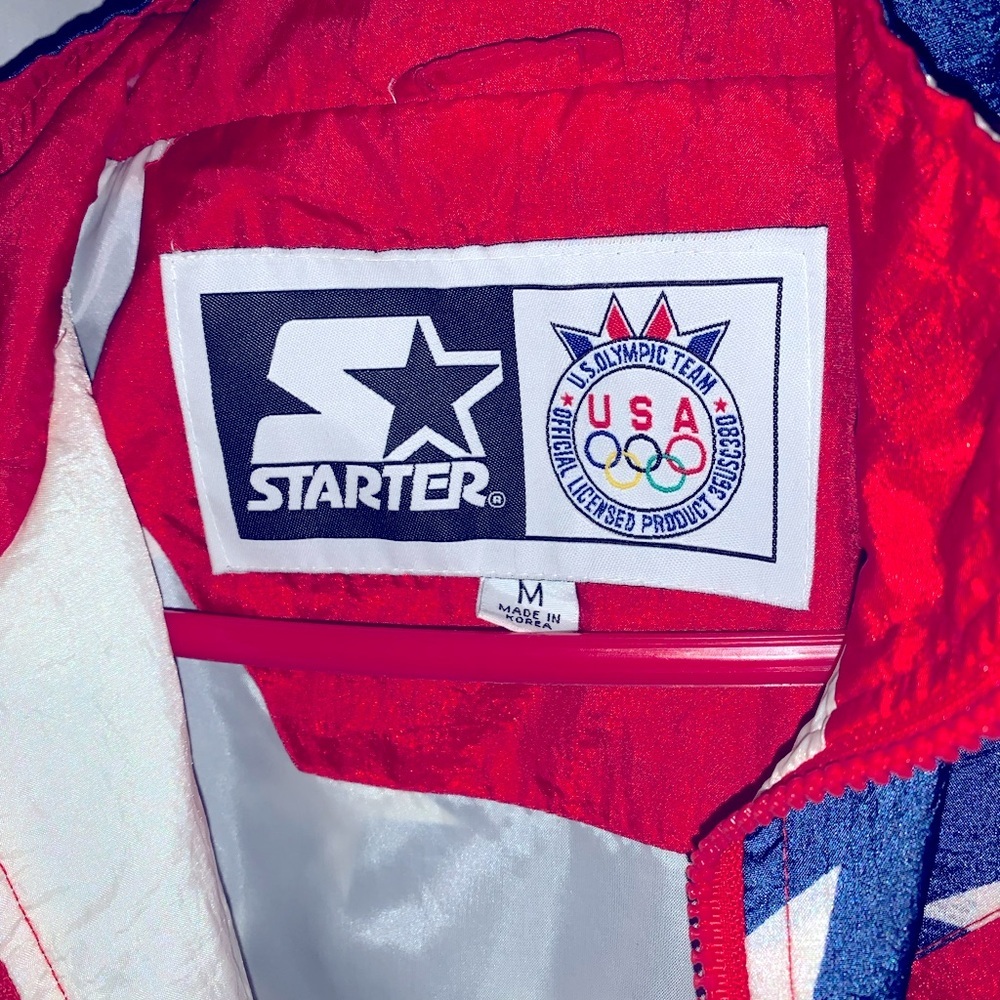 VINTAGE TRACK 1990s STARTER USA OLYMPIC TEAM WINDBREAKER size medium JACKET. - Picture 5 of 7